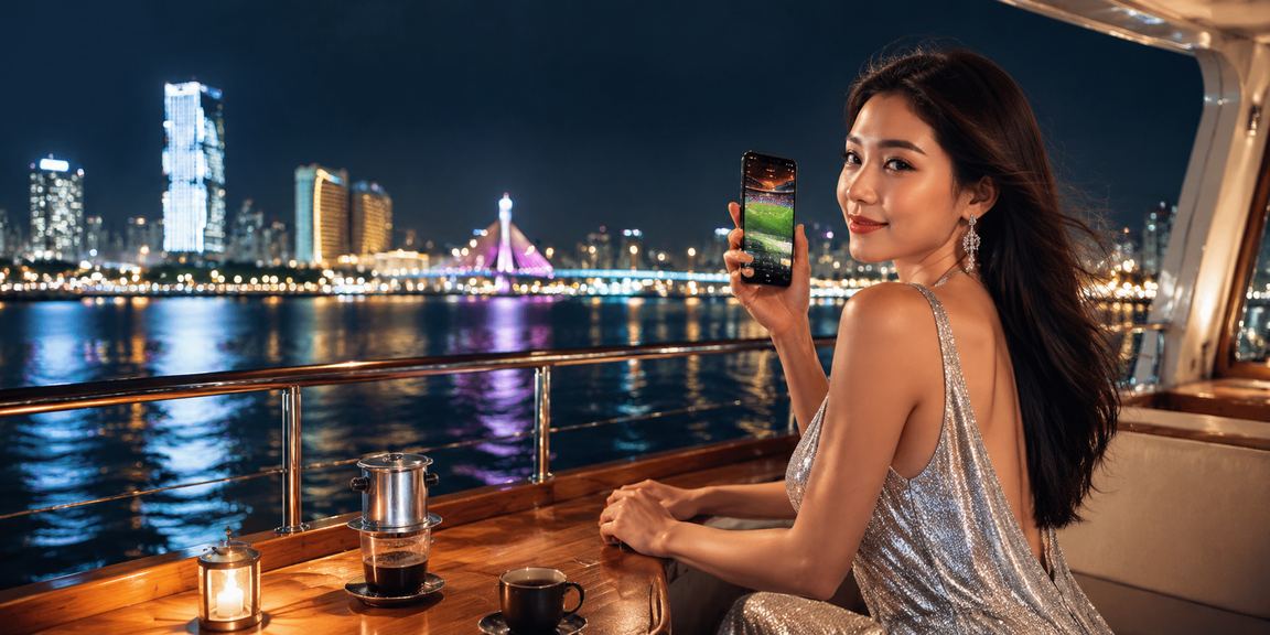Người dùng Đà Nẵng xem khuyến mãi casino trên điện thoại bên ly cà phê